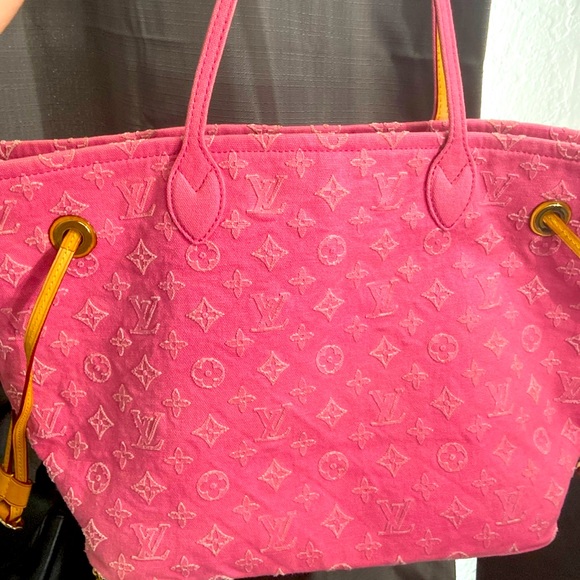 Louis Vuitton Neverfull denim monogram pink - Picture 2 of 12